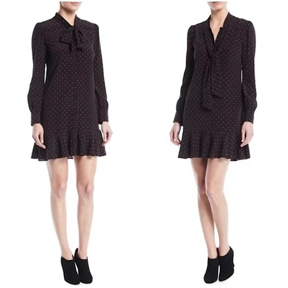 Veronica Beard Linley Tie Neck Long Sleeve Mini Dress Tunic Long Top Size 4 - Picture 1 of 17